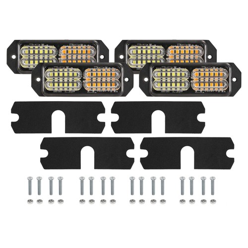 4x LED Amber White Emergency SUV Pickup Strobe Flash Lights Warning Grill Lamp - Picture 12 of 12