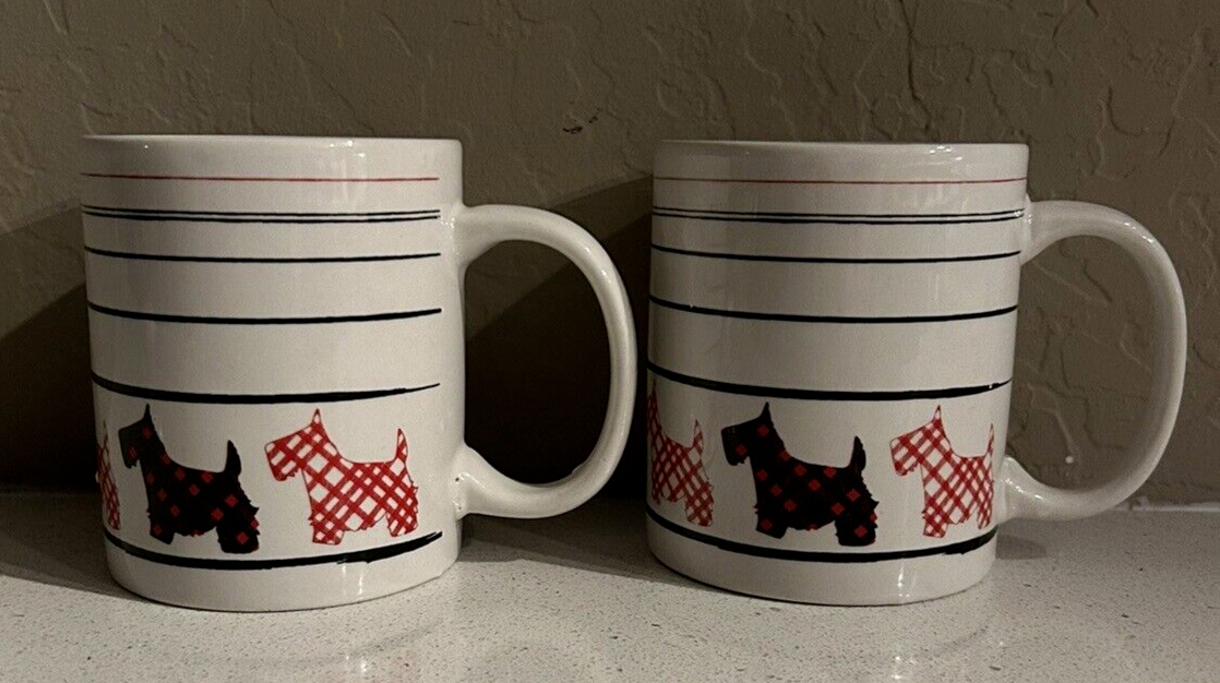 Scottish Terrier Coffee Mug Set of 2 in Tartan Plaid by MSRF Inc Designs