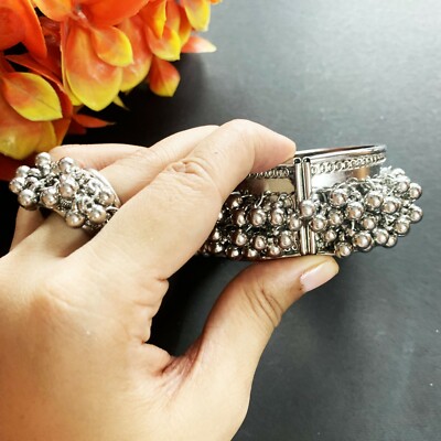 Afghani Ghungroo Kada Ring Indian Traditional Boho Oxidized