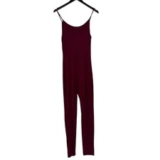 Fashion Nova jumpsuit M/L Full Body Tank top Bodysuit Raspberry Red