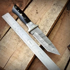 9” Real Damascus Fixed Blade Skinner Knife - LoveLess