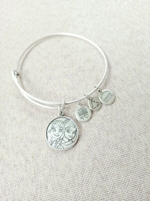 AUTHENTIC Alex Ani Disney Parks Frozen Anna Elsa Silver CharmBracelet  NWOTAG