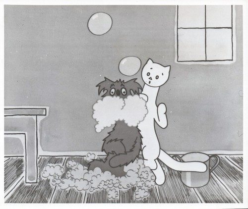 le PETIT CHIEN ET LE PETIT CHAT (ANIMATION) - 19?? - 20 x 23,5 cm-CARTOLINE N&B - 第 1/1 張圖片