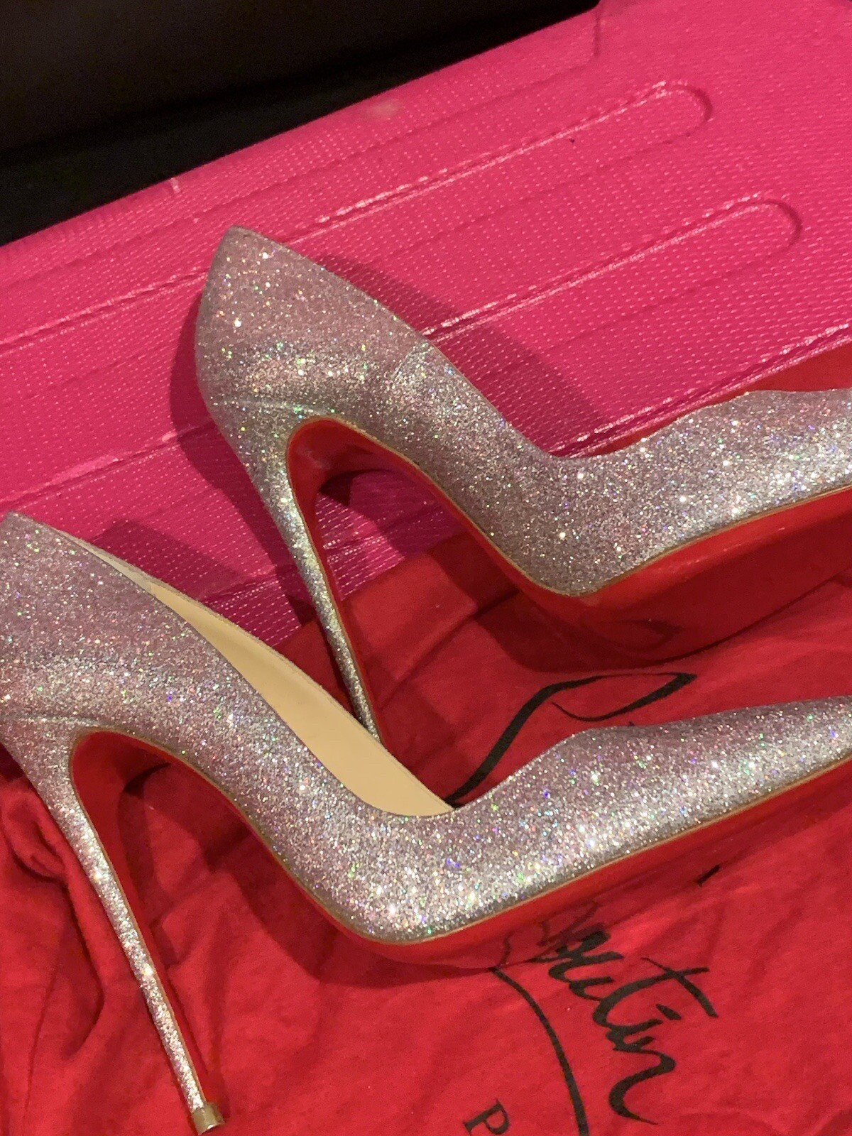 Pink Louboutin So Kate Glitter Pumps Christian Louboutin Glitter