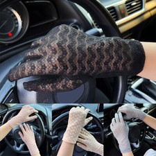 Short Gloves Thin Lace Sun Proof Gloves Flower Design Short Wrist Gloves Women