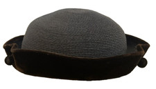 Vintage Janyth Roy NY Brown Velvet Rim Womens Fashion Hat