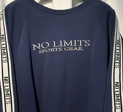 Vintage No Limits Sports Gear Crewneck Sweatshirt XL Spellout Logo