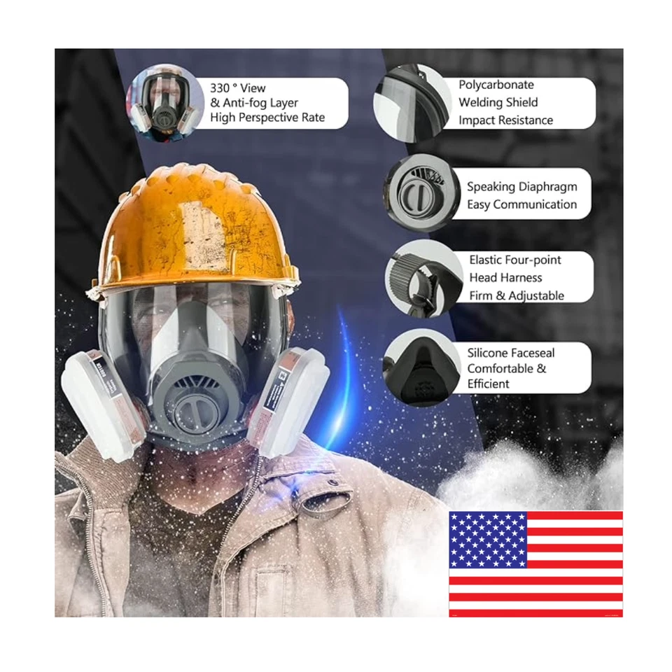 Máscara SafeGuardian FM-10 CBRN Mascarilla con 3 filtros premium NBC OTAN respirador facial Foto 2 de 4