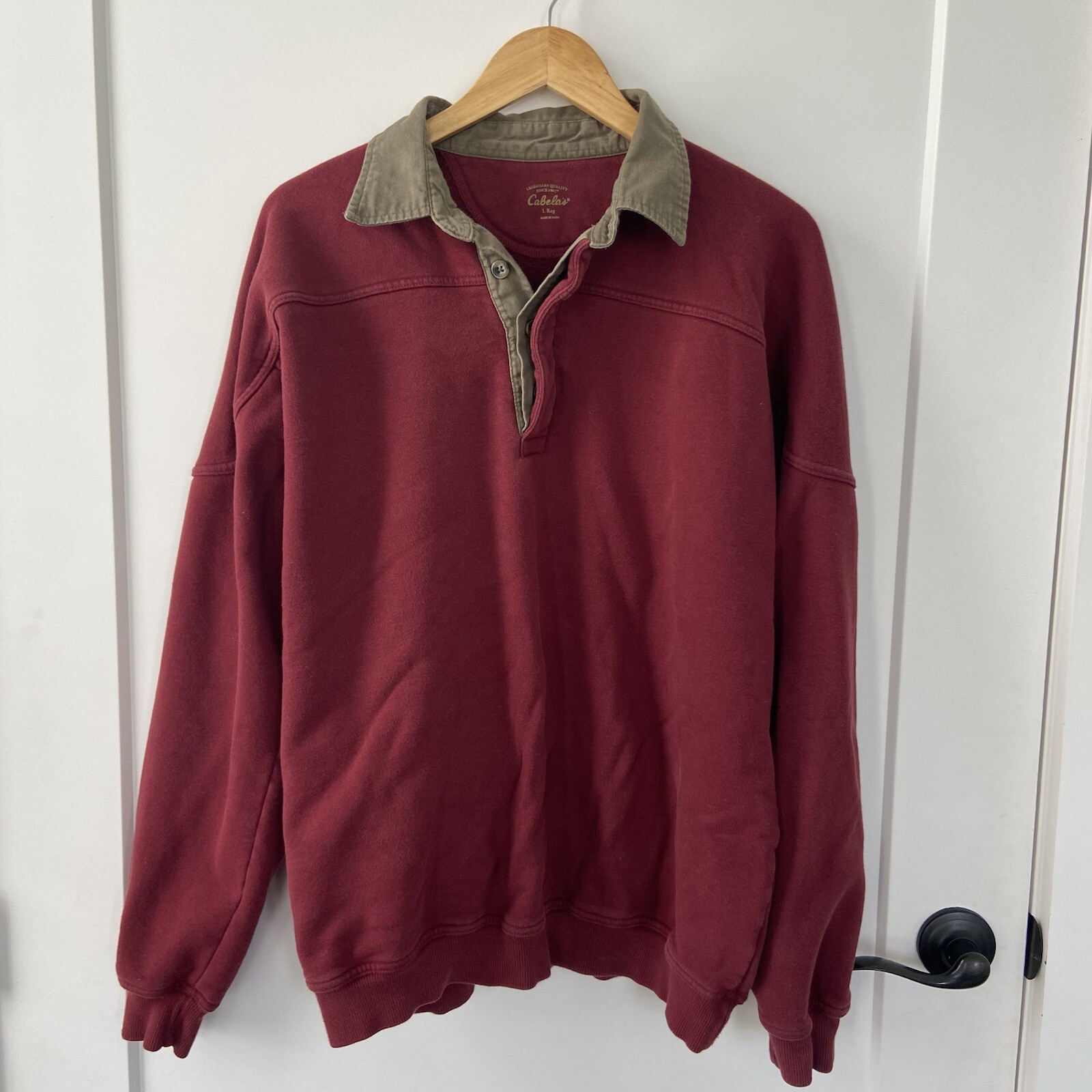 Vintage Cabela’s Pullover Collared Button Sweatsh… - image 2