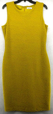 Calvin Klein Women's Sleeveless Stretchy Mustard Yellow Dress Size 10