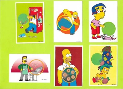 Lot de 6 vignettes - The Simpsons - 2000 - N°2, 60, 62, 64, 92, 110 - Photo 1/2