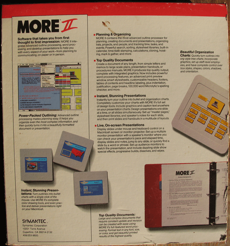 Symantec MORE II inglés para Apple Macintosh Classic Plus SE copia nfr - Imagen 2 de 6