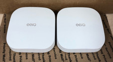  LOT OF 2 Eero Pro 6 Tri-Band Mesh WiFi 6 Routers K010001 NO ADAPTERS LOCKED 