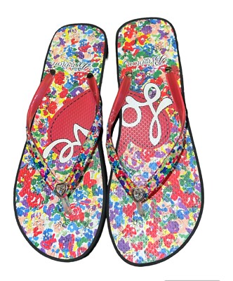 Brighton Women's Wedge Love “posies”Flip Flops Size UK - Main Image