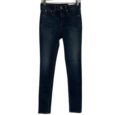 Rag & Bone Jeans Women's 27 Blue Dark Wash Aston 10  SKINNY Stretch Denim