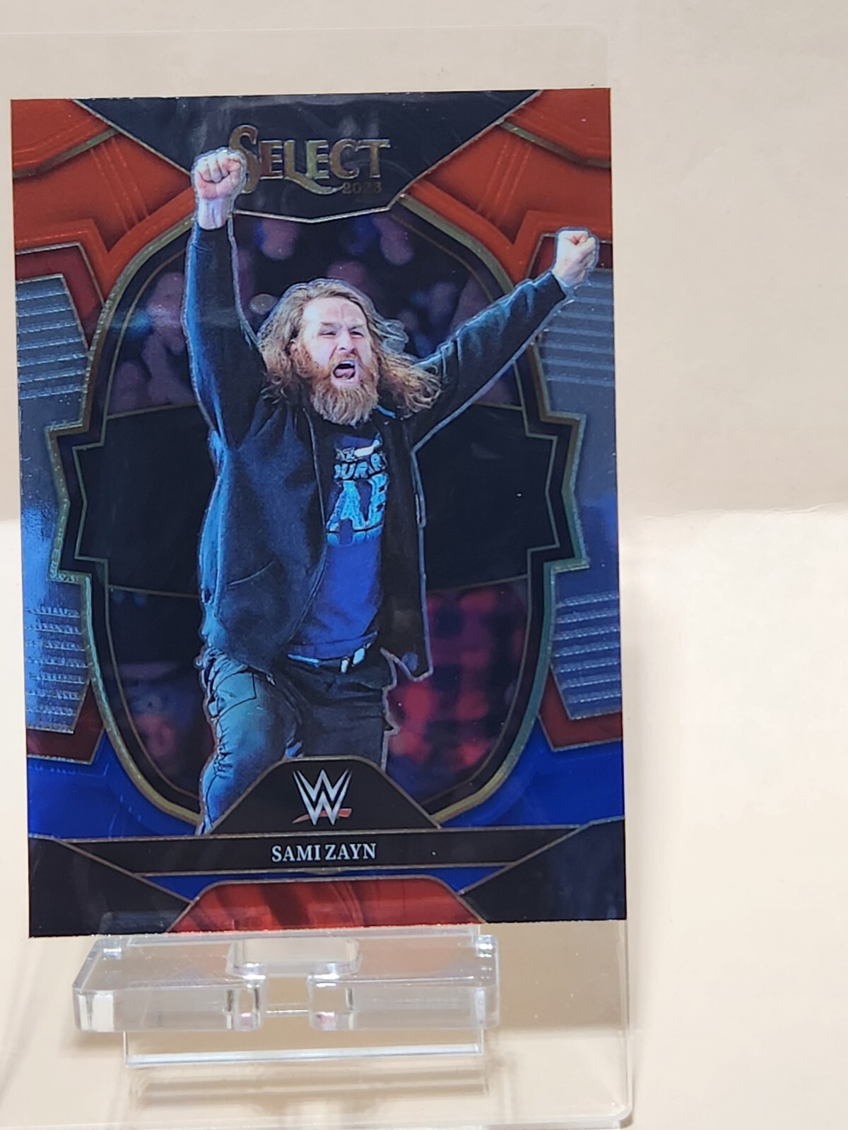 2023 Panini Select WWE Concourse Red Blue Prizm Sami Zayn Wrestling Card