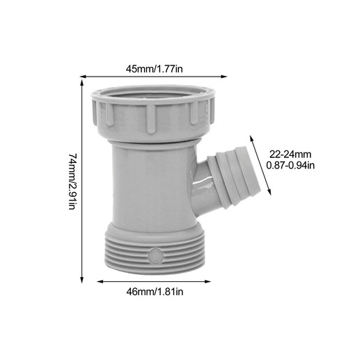 Sink Drainpipe Adapter Y Shaped Kitchen Basin Sewer Branch Connector Durable - Picture 2 of 9