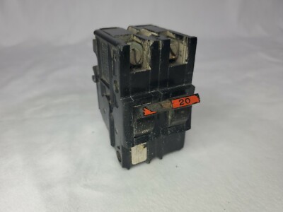 FPE Federal Pacific Stab-Lok DAMAGED NA220 20 Amp 2 Pole Circuit Breaker THICK