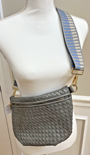 New Women’s Gray Vegan Leather Crossbody Purse Bag