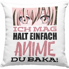Trendation - Anime Kissen Geschenk Anime Fans Kissen mit Füllung 40x40 cm Gesche