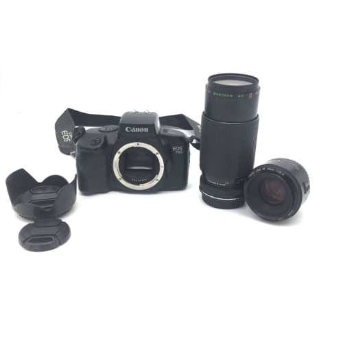 Canon Eos 750 Slr Camera W Makinon MC Canon EF 50mm Lenses - Afbeelding 1 van 9