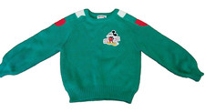 Vintage Mickey Mouse Sweater Children's SIZE 8 WALT DISNEY PRODUCTIONS Green