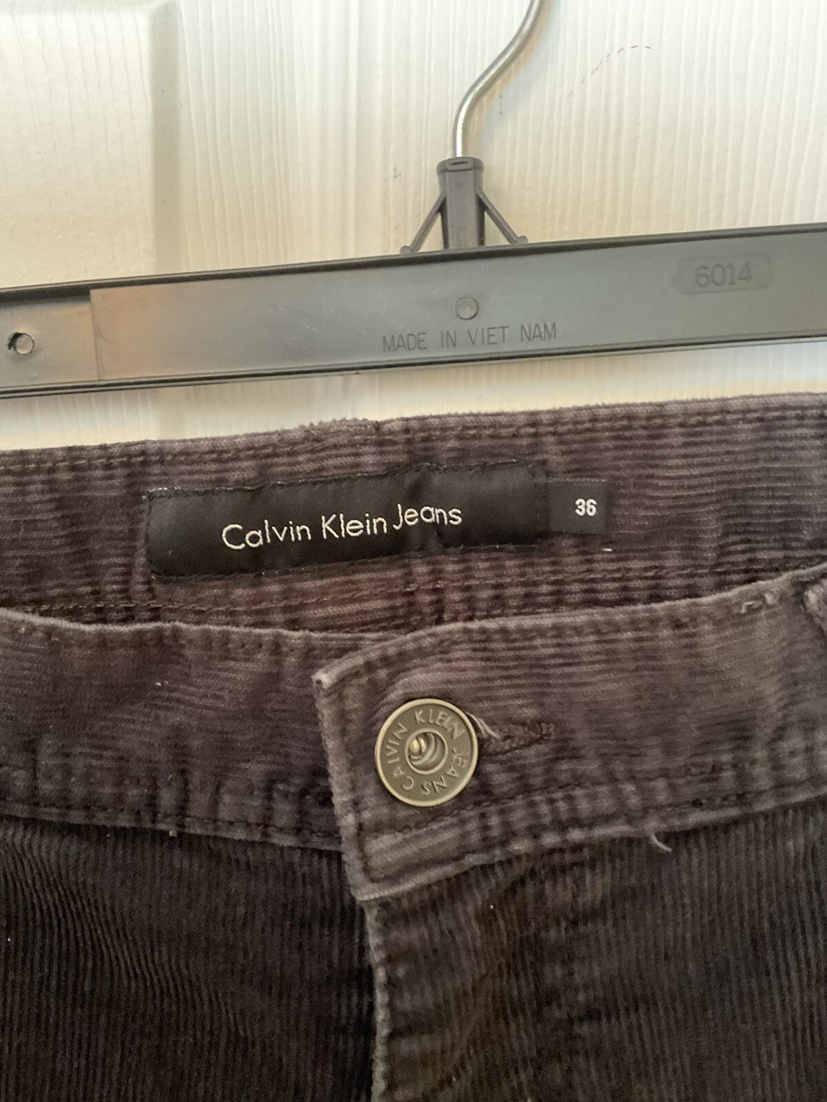 Vintage Mens Calvin Klein Jeans Charcoal Grey Corduro… Gem