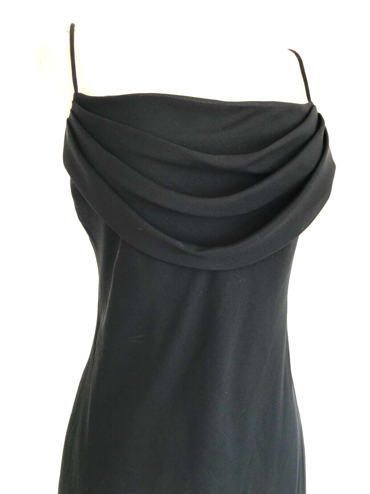 Vintage Y2K Dress, Cowl Neck Black Cocktail Midi, Jump 9/10 USA Party