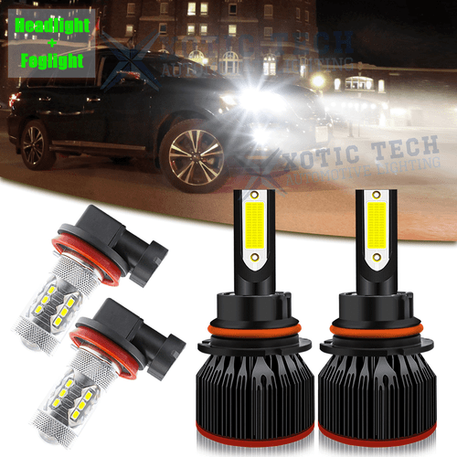 For Nissan Pathfinder 2005-2012 White LED High Low Beam Headlight Fog Light Pkg - Picture 1 of 12