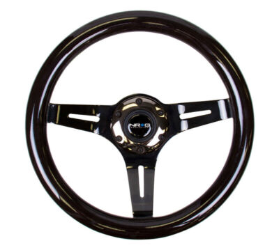 NRG ST-310BK-BK for Classic Wood Grain Steering Wheel 310mm Black w/black Chrome