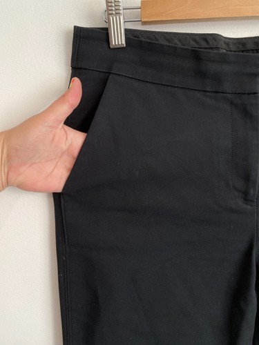 Witchery Cotton Capri Pants Womens Size 10 Black Pockets Zip Tapered Work Comf - Bild 3 von 13