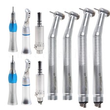Dental Push Button High/Low Speed Handpiece Kit 2/4 Air Motor Contra Angle ns