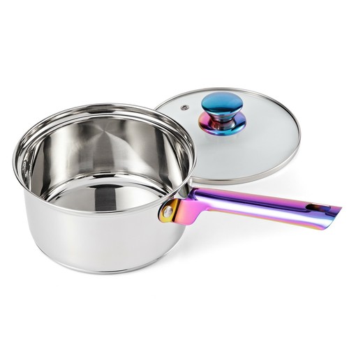 20pc Rainbow Iridescent Stainless Steel Pots Pans Utensils Kitchen Cookware Set eBay
