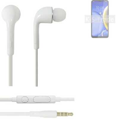 Earphones für HTC Wildfire E Plus in ear headset stereo Ohrstecker weiß