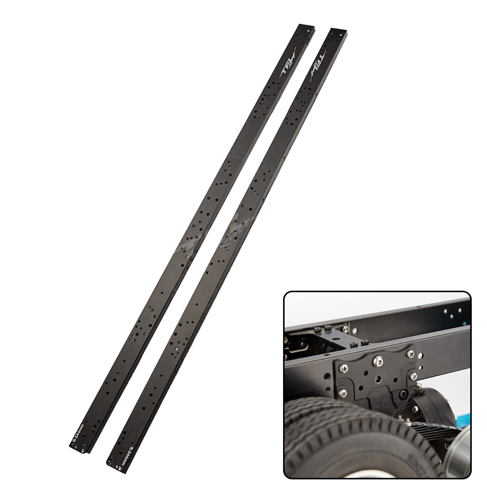 Aluminium Chassis Rail Set for 1/14 Tamiya Trailer Tractor Truck RC Model Car