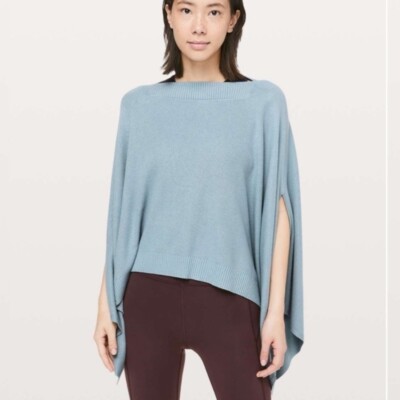 Lululemon Forward Flow Cape Poncho Blue Cast one size athleisure yoga gym casual