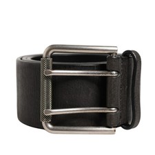 DOLCE & GABBANA Belt Men Black Classic Leather Metal Buckle 90cm / 36in 680usd