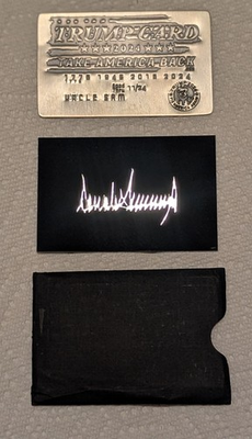 #ad .999 Fine Silver Donald Trump Card 1.13 Troy Ounces Take America Back $189.99