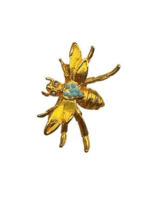 Insect Bug Pin Brooch Small Fly  Gold Tone Unsigned Vintage Costume Pin