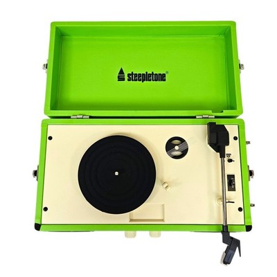 Steepletone SRP012 Tragbarer 3 Geschwindigkeiten Plattenspieler Grün Turntable