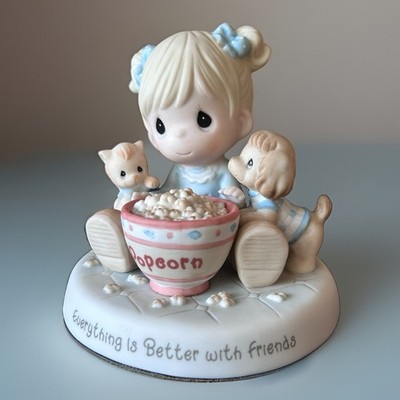 Precious Moments Everything Is Better With Friends Kitty Popcorn Pigtails Pups