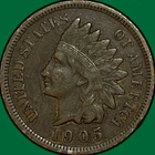1905 Indian Head Cent Choice Very Fine VF+ Coin #34730