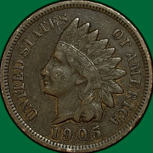 1905 Indian Head Cent Choice Very Fine VF+ Coin #34730