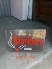 Marlboro Neon Sign Vintage, 21.5"x15", Smoke Grey Plexiglass, Display Function