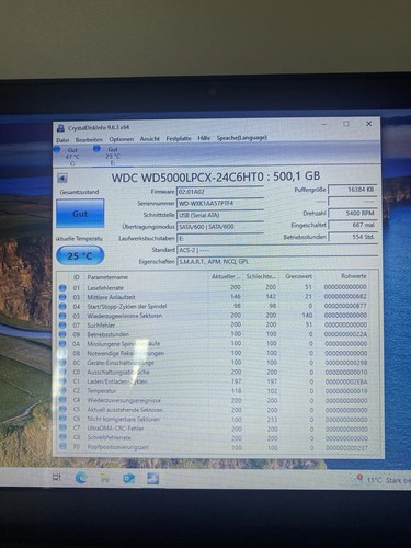 Notebook Festplatte Konvolut 10 Stück 500GB Crystaldisk GUT - Afbeelding 12 van 17