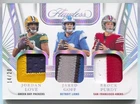 2024 Panini Flawless Jordan Love Jared Goff Brock Purdy Silver Triple Patch #/20