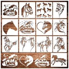 Artistic Equine Creations: Reusable Horse Stencils for Wood Burning, Painting &