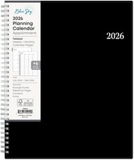 Blue Sky 2026 Weekly Monthly Planner 8.5x11 in Wirebound Calendar with Pocket