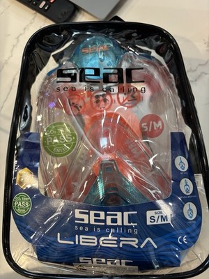 SEAC Libera Full Face Snorkel Mask S/M Aqua Orange EN136