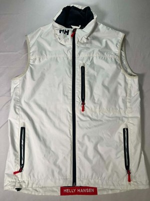 Helly Hansen Men's Large Tech Crew Sailing Vest 2.0 White, Full Zip, Waterproof